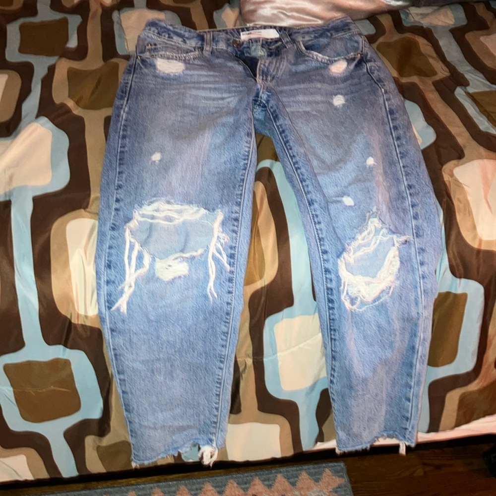 Garage Blue Boyfriend Distressed Jeans